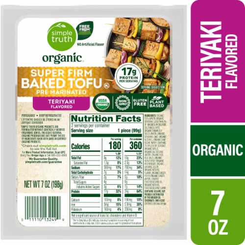 Simple Truth Organic® Super Firm Teriyaki Flavored Pre-Marinated Baked Tofu Perspective: front