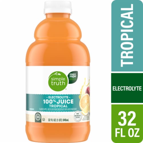 Simple Truth® Electrolyte Tropical 100% Juice Bottle Perspective: front