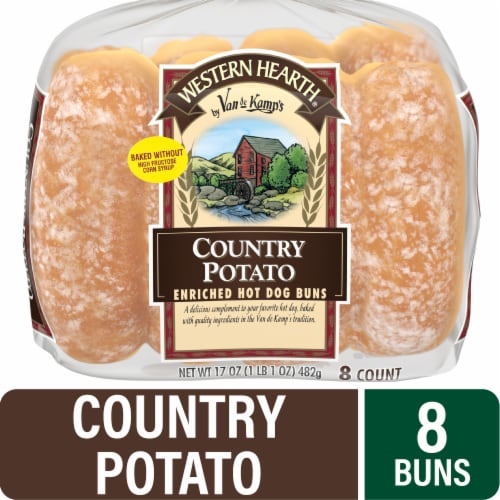 Western Hearth® Country Potato Hot Dog Buns Perspective: front