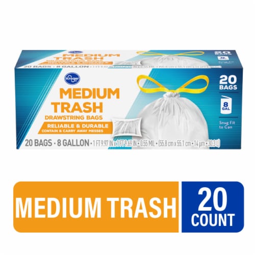 Kroger® Medium 8 Gallon Drawstring Trash Bags Perspective: front