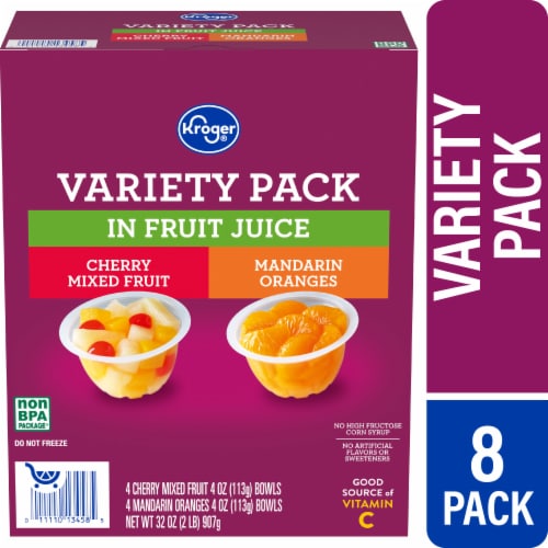 Kroger® Fruit Cups Two Flavor Variety Pack Perspective: front