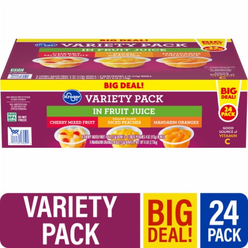 Kroger® Fruit Cups Three Flavor Variety Pack BIG DEAL! Perspective: front