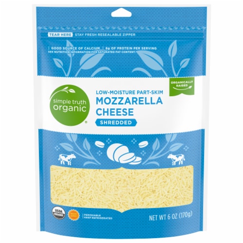 Simple Truth Organic® Low-Moisture Part-Skim Shredded Mozzarella Cheese Perspective: front