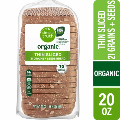 Simple Truth Organic® Thin Sliced 21 Grains + Seeds Multigrain Bread Perspective: front