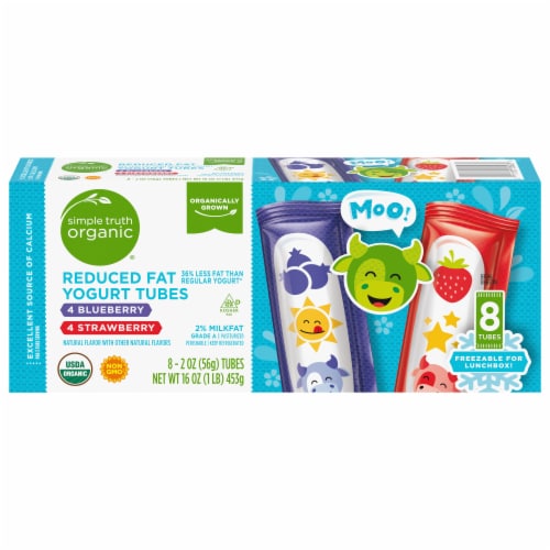 Simple Truth™ Organic Strawberry and Blueberry Yogurt Tubes Perspective: front
