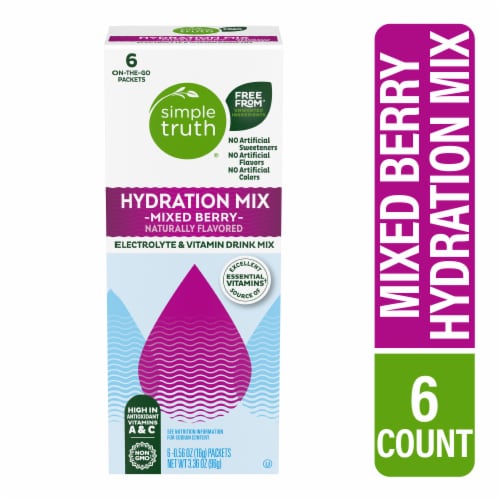 Simple Truth® Electrolyte Naturally Flavored Mixed Berry Drink Mix Packets Perspective: front
