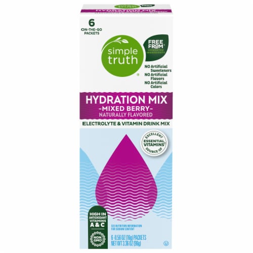 Simple Truth® Electrolyte Naturally Flavored Mixed Berry Drink Mix Packets Perspective: front
