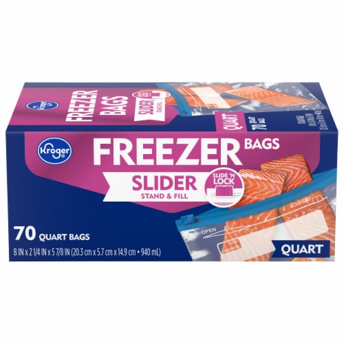 Kroger® Slider Reclosable Quart Freezer Bags Perspective: front