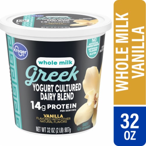 Kroger Vanilla Whole Milk Greek Yogurt Tub 32 oz Jay C Food Stores