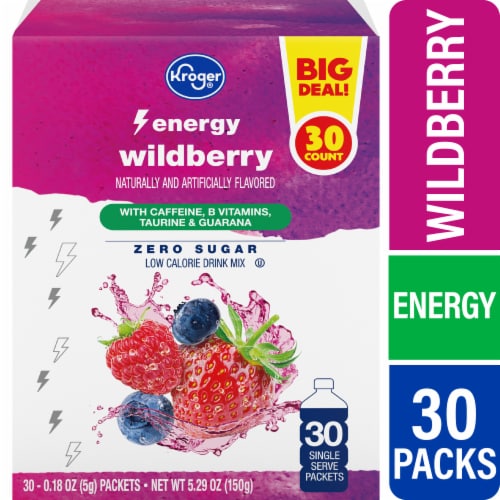 Kroger® Energy Zero Sugar Wildberry Drink Mix Packets BIG DEAL! Perspective: front