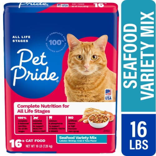 Pet Pride® Complete Nutrition All Life Stages Dry Cat Food Seafood Variety Mix Perspective: front