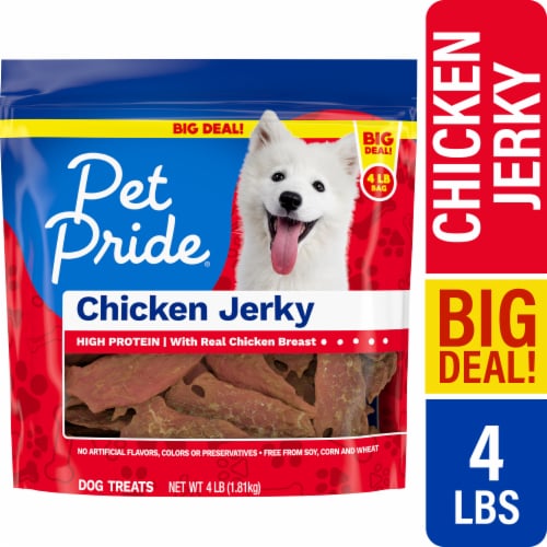Pet Pride® Chicken Jerky Dog Treats BIG DEAL! Perspective: front