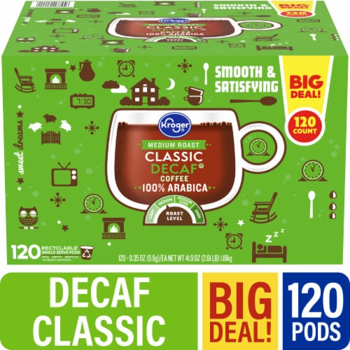 Kroger® Decaf Classic Medium Roast Coffee Pods BIG DEAL! Perspective: front