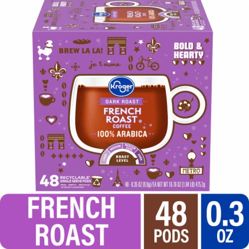 Kroger® Dark Roast French Roast Coffee Pods Perspective: front
