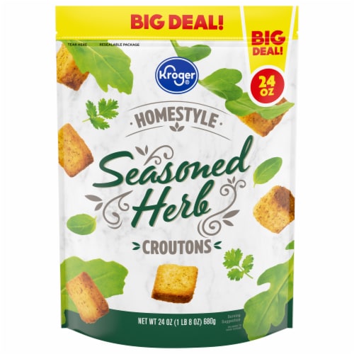 Kroger® Homestyle Seasoned Herb Croutons Perspective: front