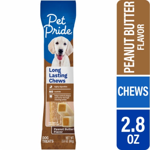 Pet Pride Long Lasting Chews Dog Treats Peanut Butter Flavor 2.8 oz Food 4 Less