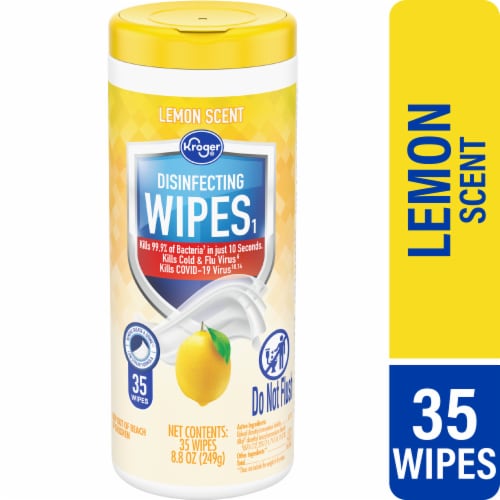 Kroger® Lemon Scented Disinfecting Wipes Perspective: front