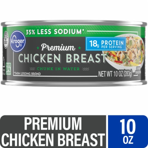 Kroger® Less Sodium Premium Chicken Chunks in Water Perspective: front