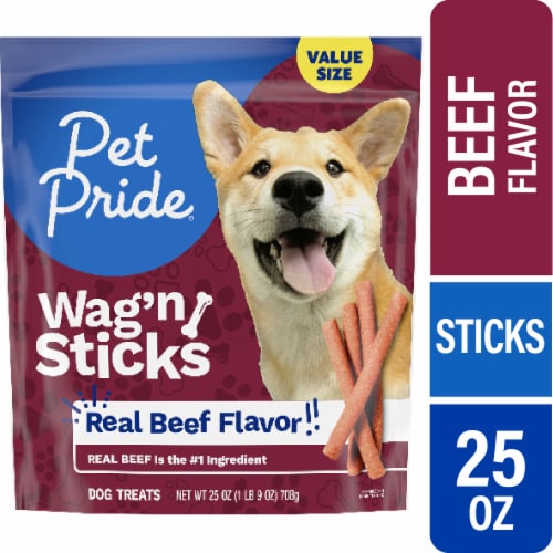 Pet Pride® Wag'n Sticks Dog Treats Real Beef Flavor Perspective: front