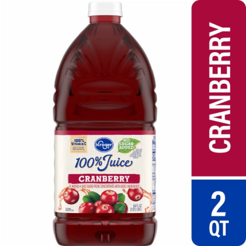 Kroger® 100% Juice Cranberry Juice Bottle Perspective: front