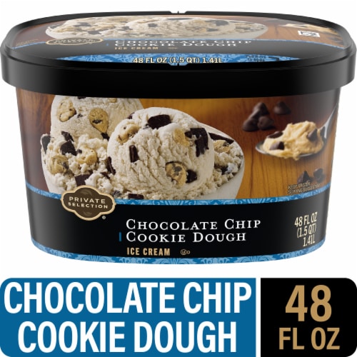 Private Selection® Chocolate Chip Cookie Dough Ice Cream Tub Perspective: front