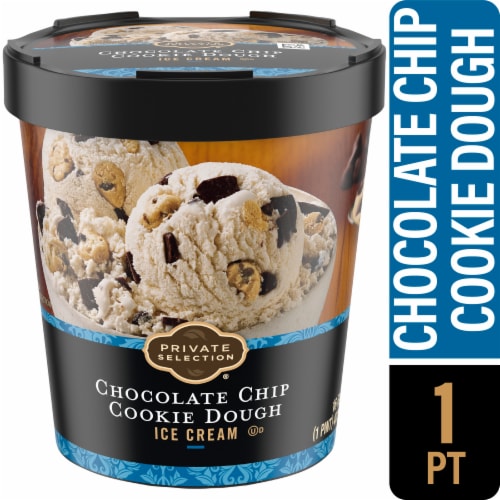 Private Selection® Chocolate Chip Cookie Dough Ice Cream Pint Perspective: front