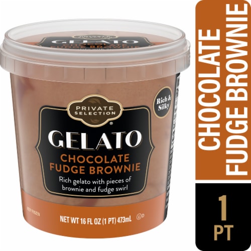 Private Selection® Chocolate Fudge Brownie Gelato Pint Perspective: front