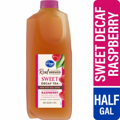 Kroger® Real Brewed Raspberry Sweet Decaf Tea Perspective: front