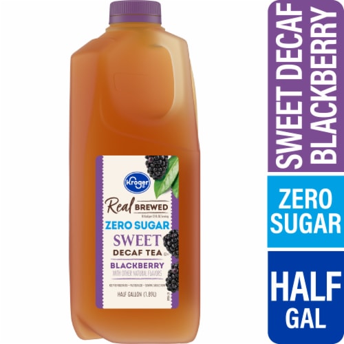Kroger® Real Brewed Zero Sugar Blackberry Sweet Decaf Tea Perspective: front
