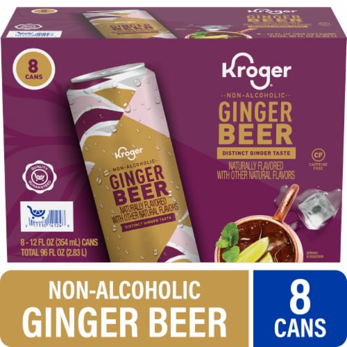 Kroger® Non Alcoholic Ginger Beer Cans Perspective: front