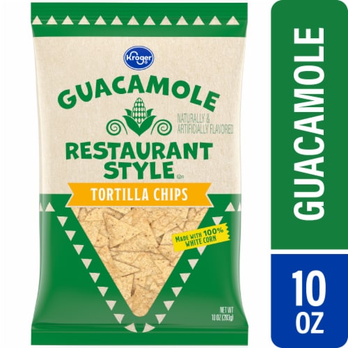 Kroger® White Corn Restaurant Style Guacamole Tortilla Chips Perspective: front