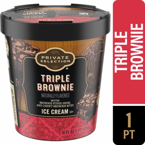 Private Selection® Triple Brownie Ice Cream Pint Perspective: front