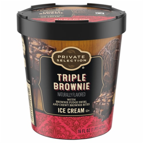 Private Selection® Triple Brownie Ice Cream Pint Perspective: front
