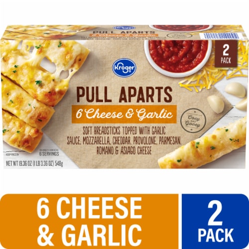 Kroger® Pull Aparts 6 Cheese & Garlic Breadsticks Perspective: front