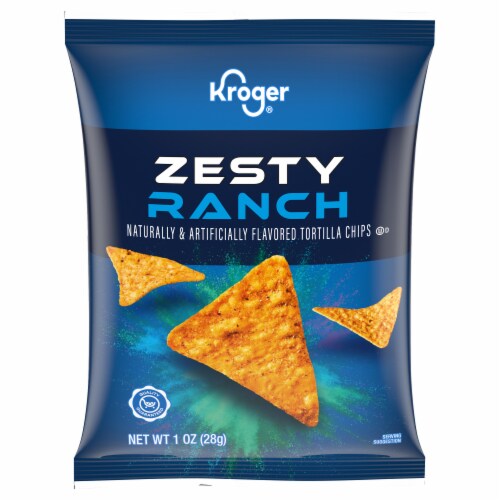 Kroger® Zesty Ranch Tortilla Chips Perspective: front