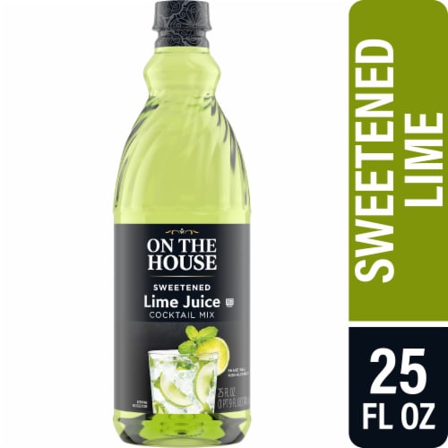 On The House Sweetened Lime Juice Cocktail Mix Perspective: front