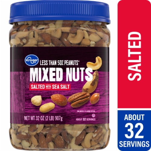 Kroger® Less Than 50% Peanuts Salted Mixed Nuts Perspective: front