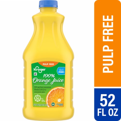 Kroger 100% Orange Juice Pulp Free Perspective: front
