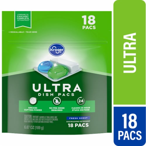 Kroger® Ultra Dishwasher Detergent Pods Fresh Scent Perspective: front