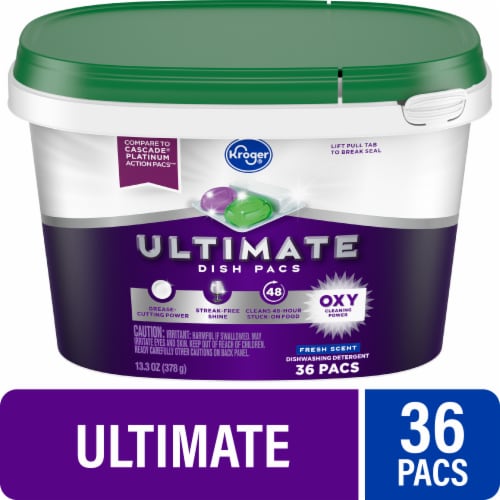 Kroger® Ultimate Dishwasher Detergent Pods Fresh Scent Perspective: front