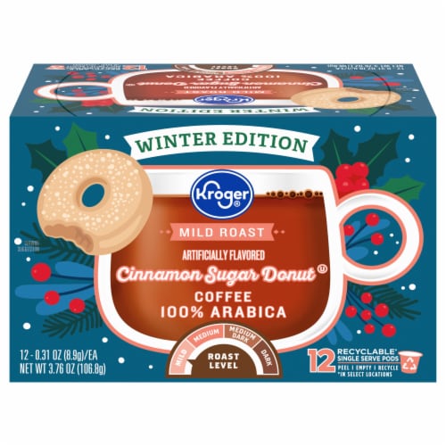 Kroger® Mild Roast Cinnamon Sugar Donut-Flavored Coffee Pods Perspective: front