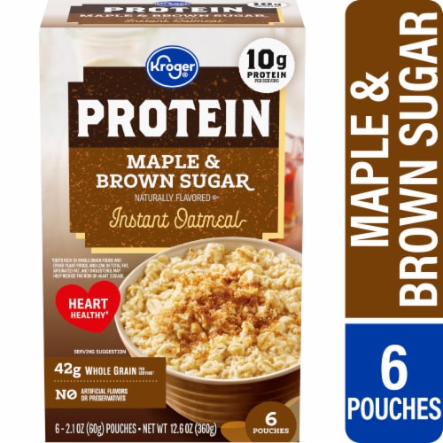 Kroger® Maple & Brown Sugar Protein Instant Oatmeal Perspective: front