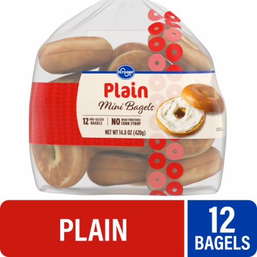 Kroger® Mini Plain Bagels Perspective: front