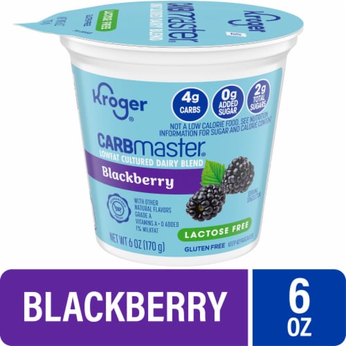 Kroger® CARBmaster® Blackberry Lactose Free Lowfat Yogurt Cup Perspective: front