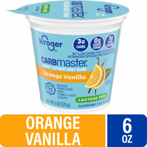 Kroger® CARBmaster® Orange Vanilla Lactose Free Lowfat Yogurt Cup Perspective: front