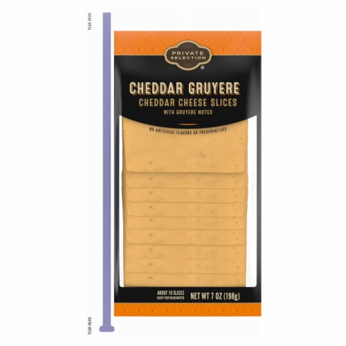 Private Selection® Gruyere Cheddar Cheese Slices Perspective: front