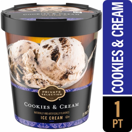 Private Selection® Cookies & Cream Ice Cream Pint Perspective: front