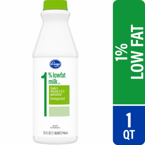 Kroger 1% Lowfat Milk Quart Perspective: front