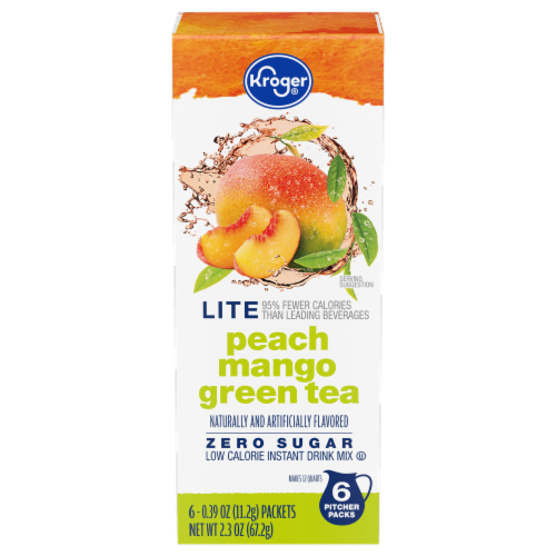Kroger® Zero Sugar Peach Mango Green Tea Pitcher Packs Perspective: front