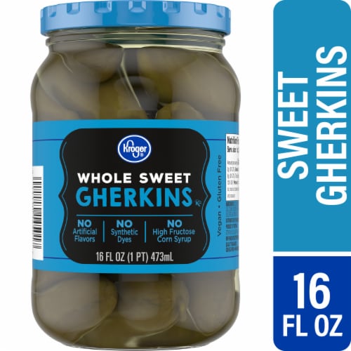 Kroger® Whole Sweet Gherkins Pickles Perspective: front